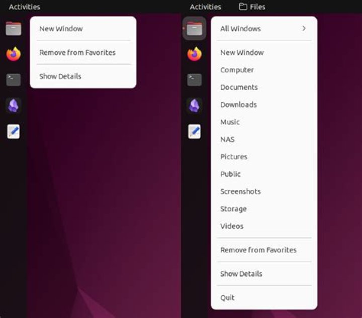 Nautilus crashes when trying to open another window by right-clicking the Nautilus icon on the dock and then selecting 