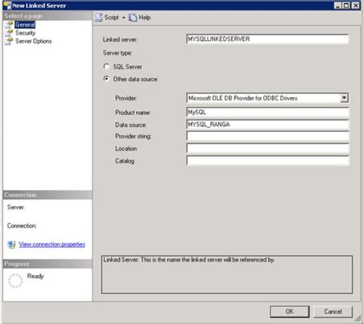 New linked server...