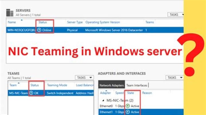 NIC teaming working on Windows 10
