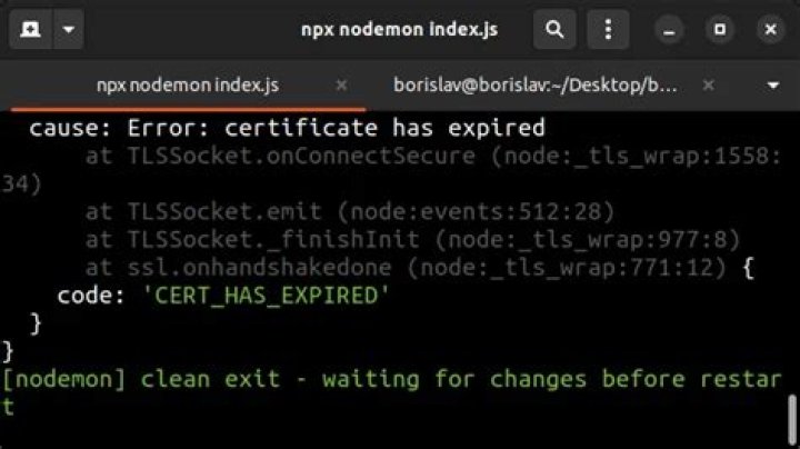 Node throwing 