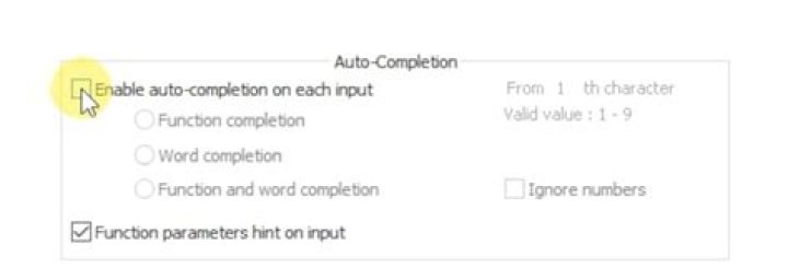 Notepad++ auto completion does not work