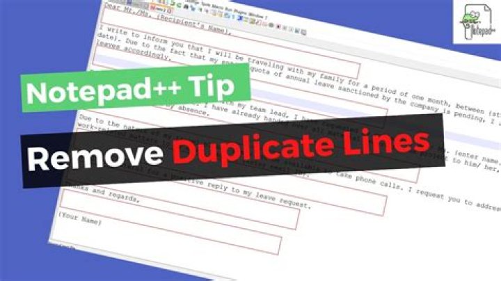 Notepad delete duplicate lines