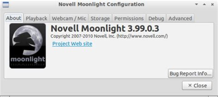 Novell Moonlight Configuration window