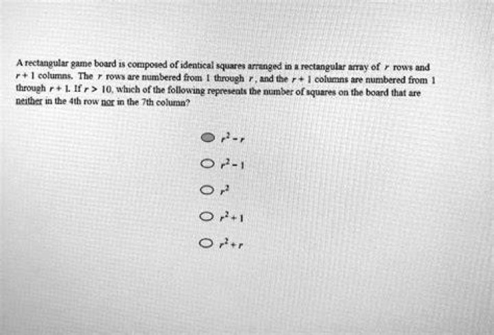 Number of squares on a rectangular board that are neither in the 4th row nor in the 7th column