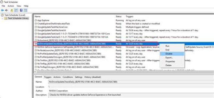 Nvidia scheduled task