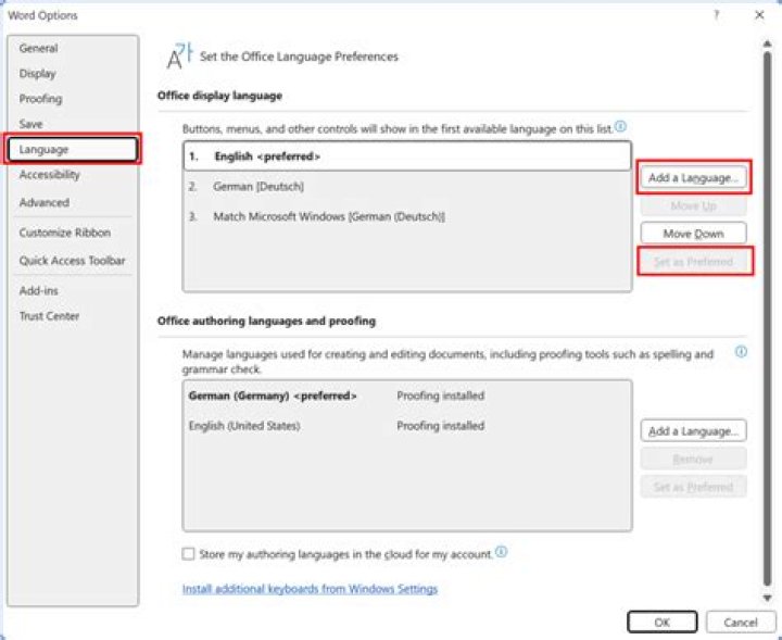 Office 2007 switch to English language