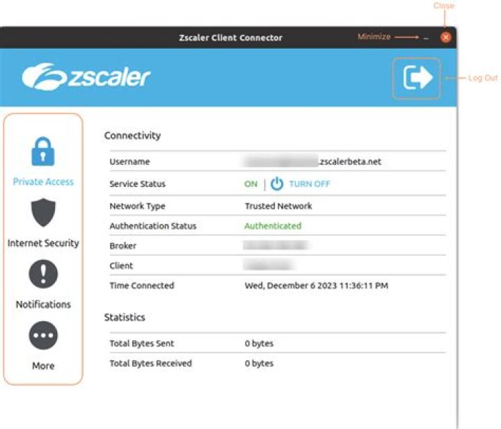 Open Zscalar App -> click
