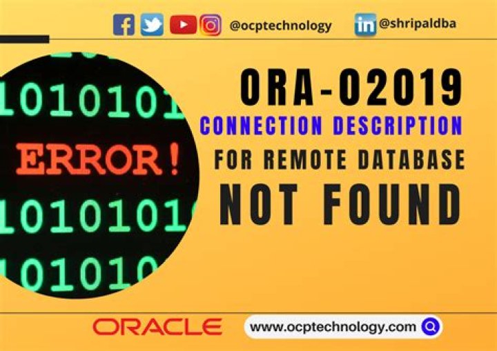 ORA-02019: connection description for remote database not found