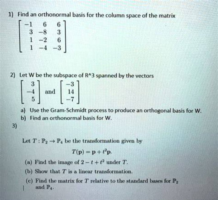 Orthonormal basis of the column space of a matrix