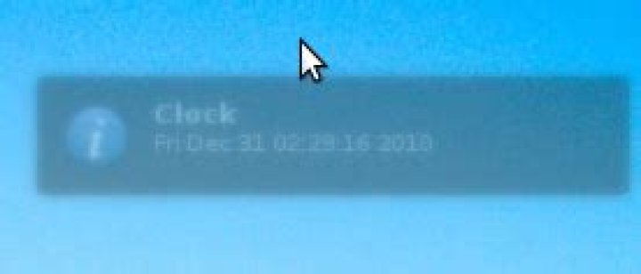 OSD clock on mouseover