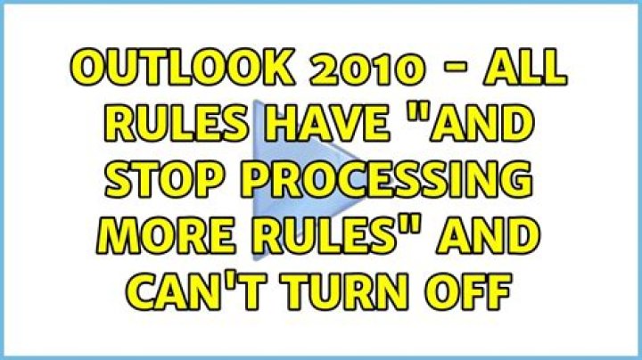 Outlook 2010 - All rules have 