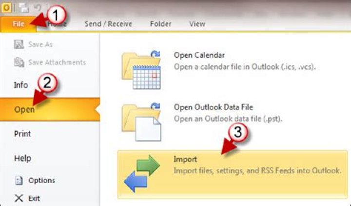 Outlook 2010 import