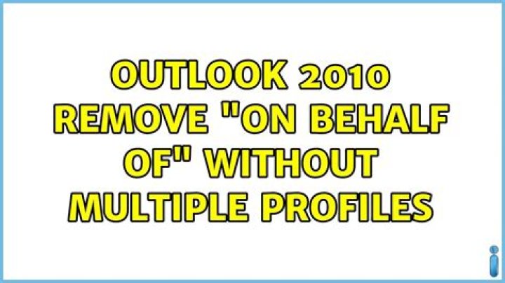 Outlook 2010 Remove 