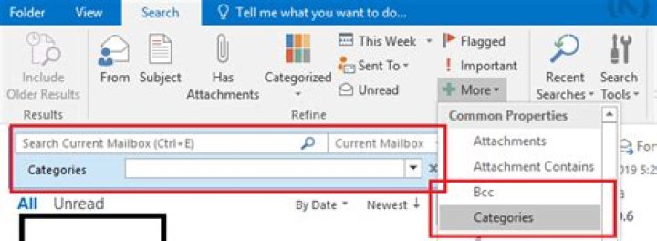 Outlook Categories Not Appearing in Drop Down Menu