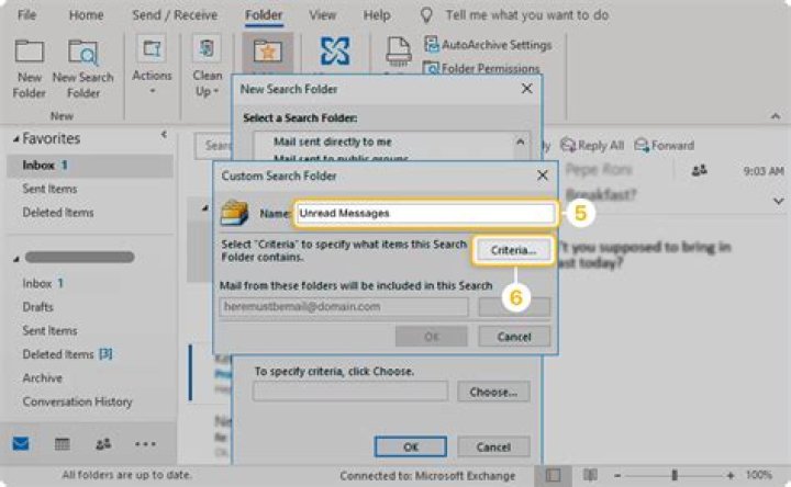 Outlook Search Folder - Unread Mail in shared mailbox