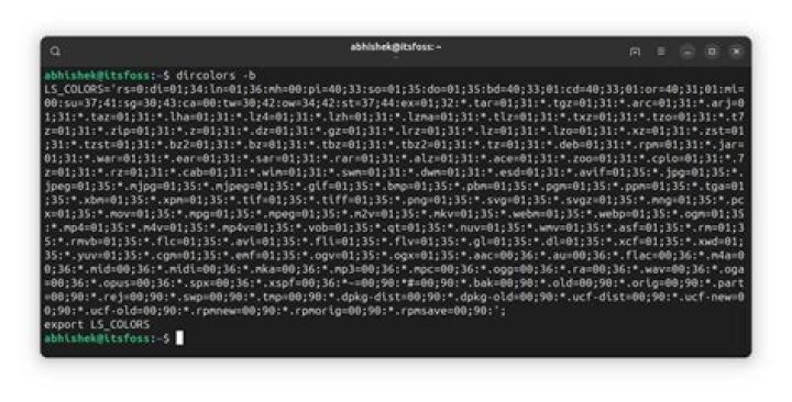 output from ls