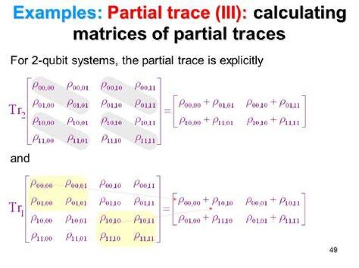 Partial Trace of Density Operator