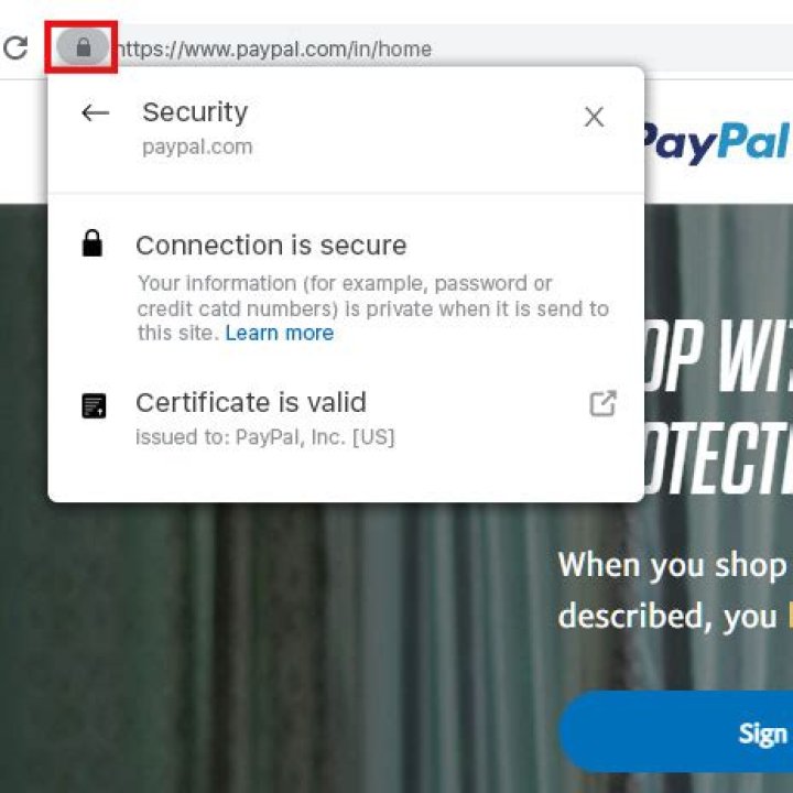 PayPal EV certificate