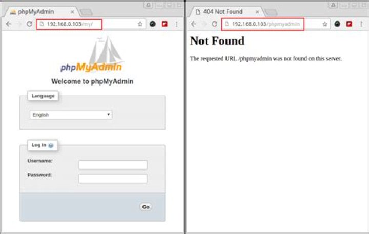 phpmyadmin login page
