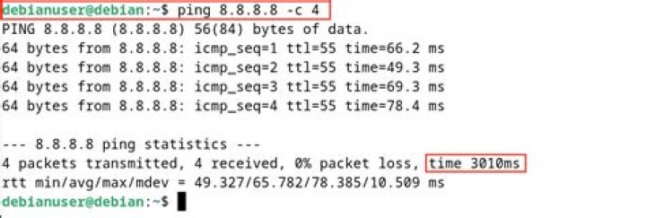 ping to google DNS