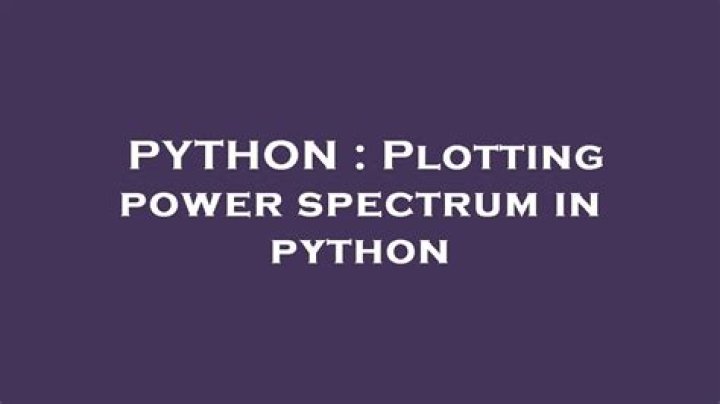 Plotting power spectrum in python