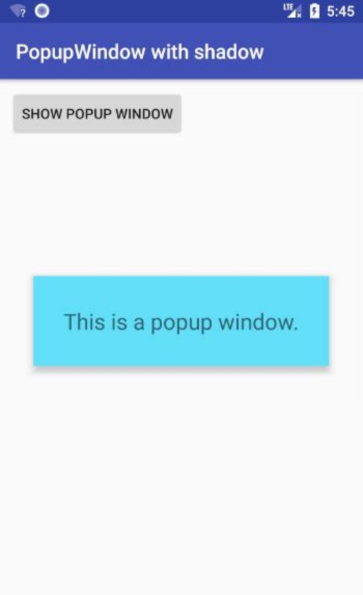 PopupWindow with shadow