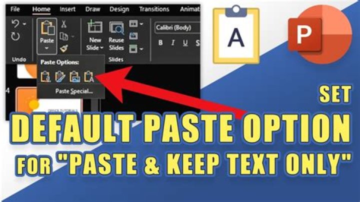 powerpoint: set default paste