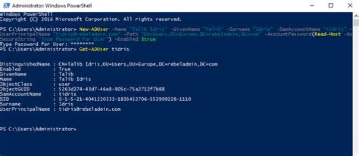 PowerShell: create a new Active Directory user with password as a secure string