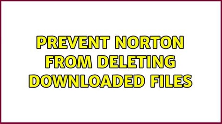 Prevent Norton from deleting downloaded files