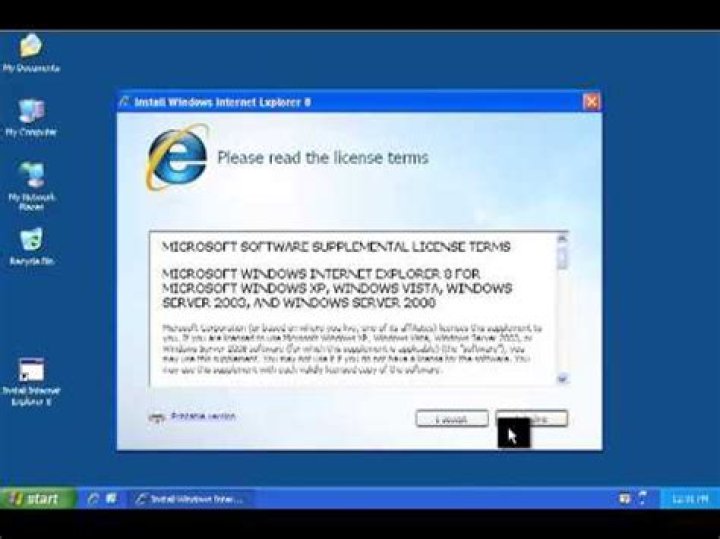 Problem in installing internet explorer 8