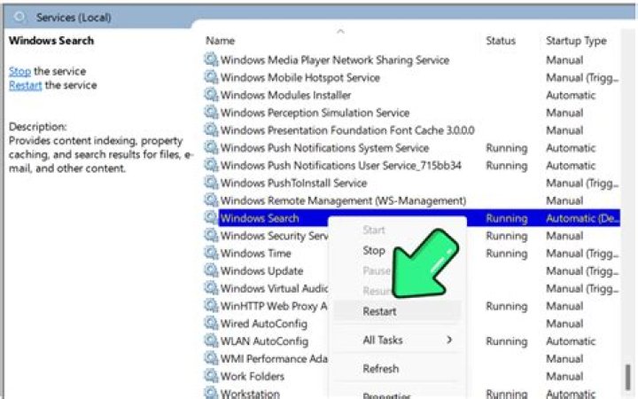 Problem with Windows search service