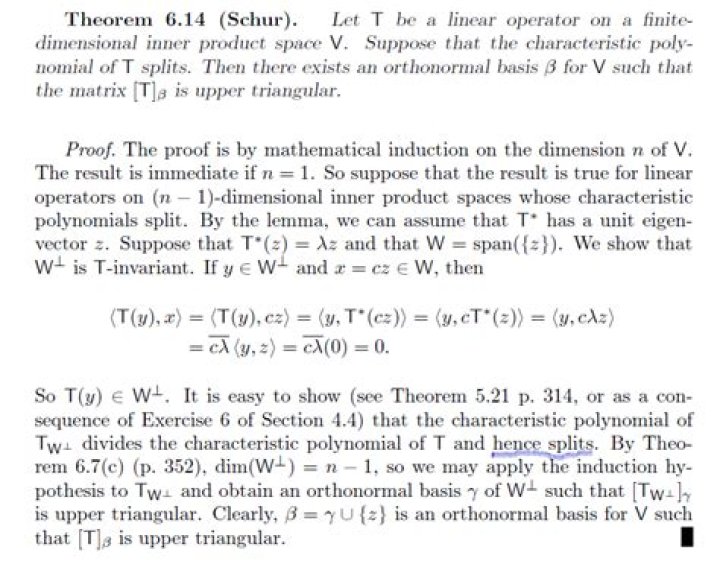 Proof of Schur's lemma