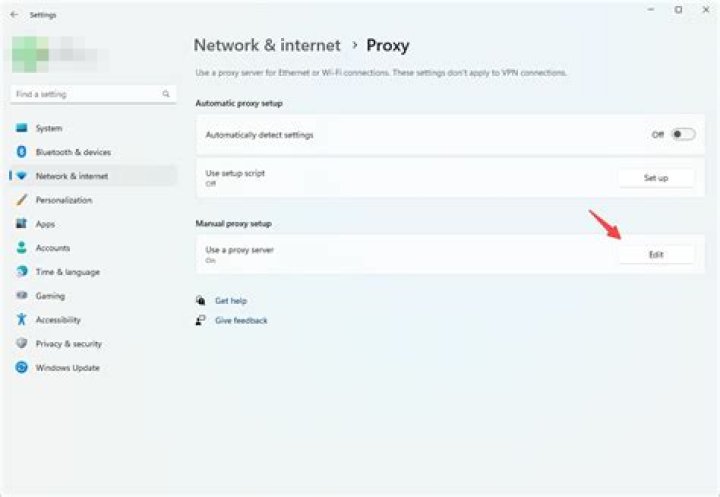 Proxy settings