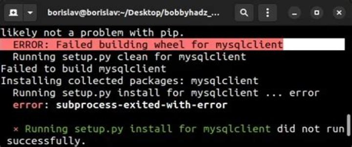 Python install mysqlclient keeps on giving error