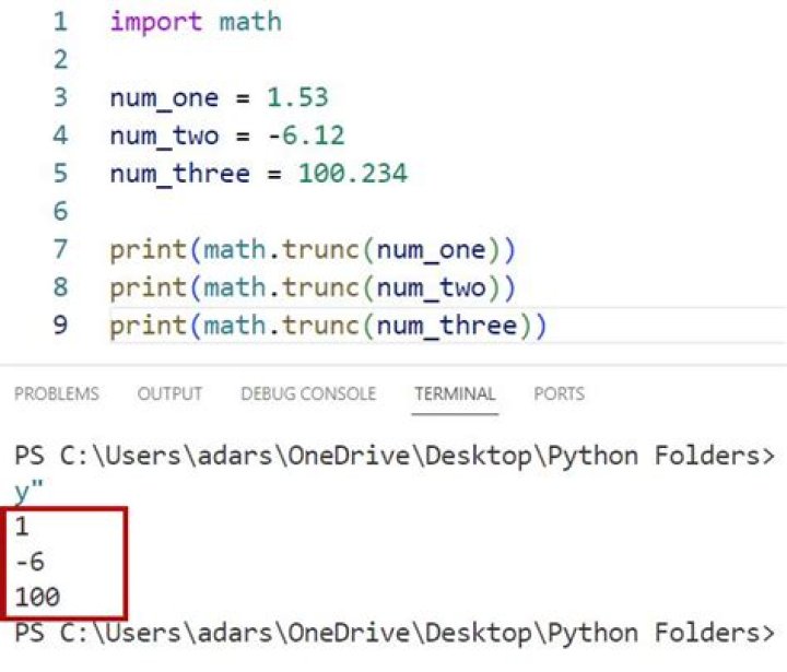Python: Remove division decimal