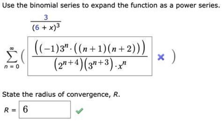 Radius of convergence for binomial series