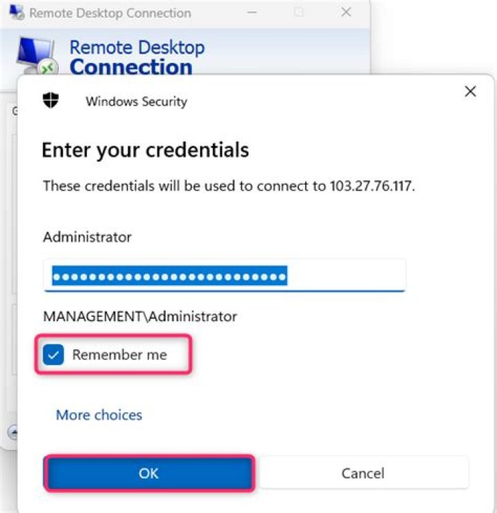 RDP connection won't use the saved credentials for certain remote computers