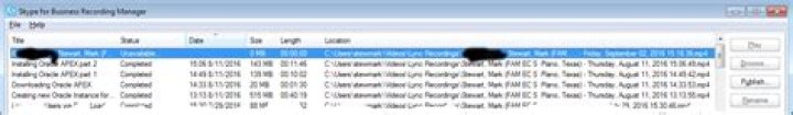 recording manager listing