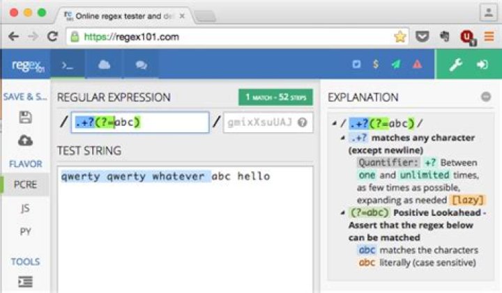 Regex101 Screenshot