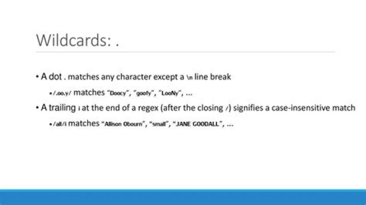 Regular Expression with wildcards to match any character