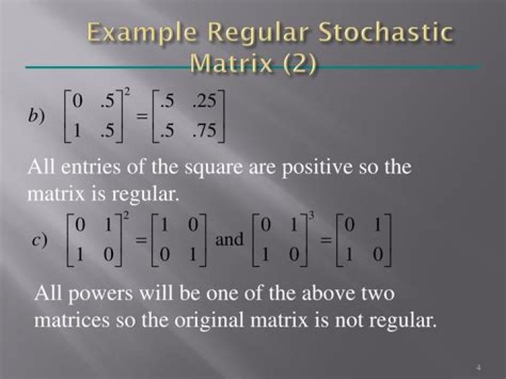 Regular matrix and regular stochastic matrix