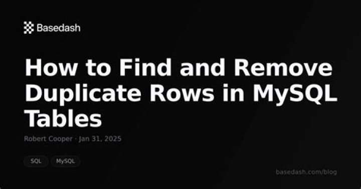 Remove duplicate rows in MySQL