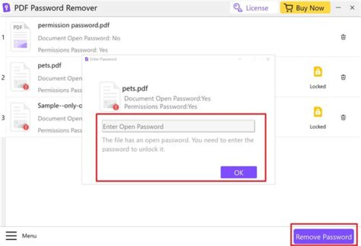 Removing the password from a PDF file