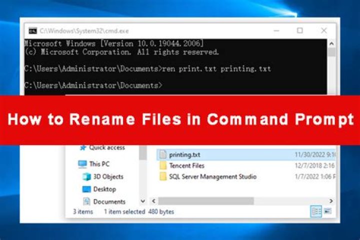 Rename files with one line command