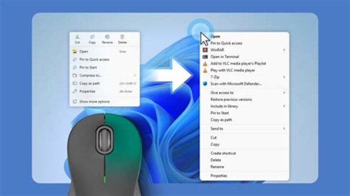 right click menu with power menu
