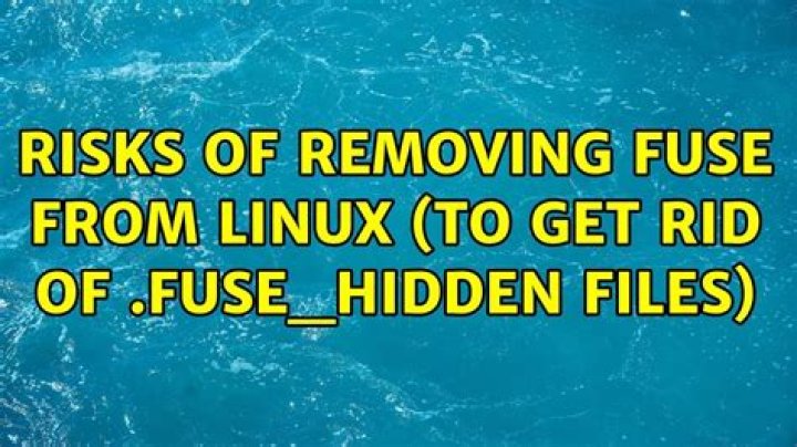 Risks of removing fuse from Linux (to get rid of .fuse_hidden files)