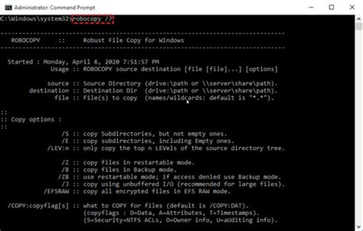 robocopy - when does it delete files from destination?