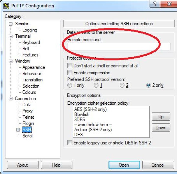 Run 'screen -RD' automatically after connecting from PuTTY