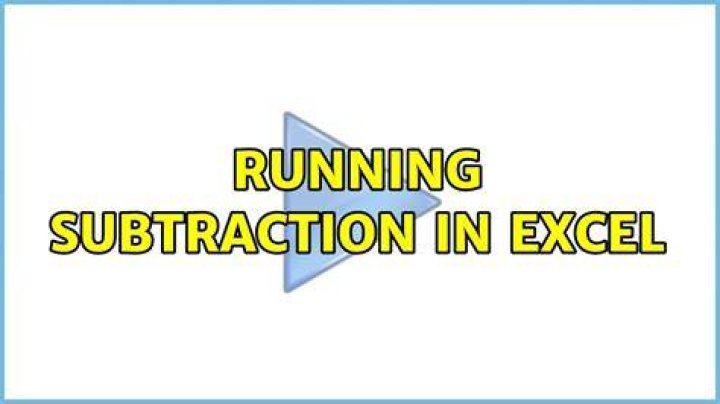 Running subtraction in Excel