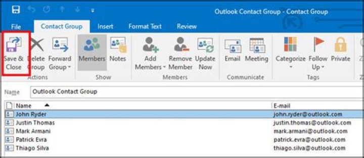Saving a contact group that was sent via email to my outlook contacts